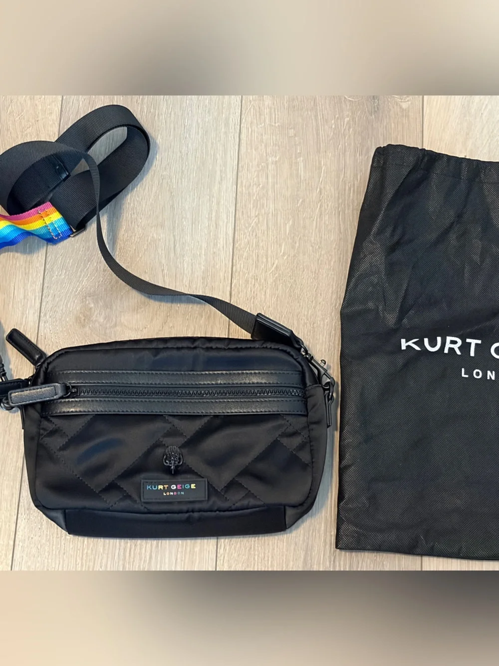 Kurt Geiger Rainbow Strap Crossbody Bag Purse